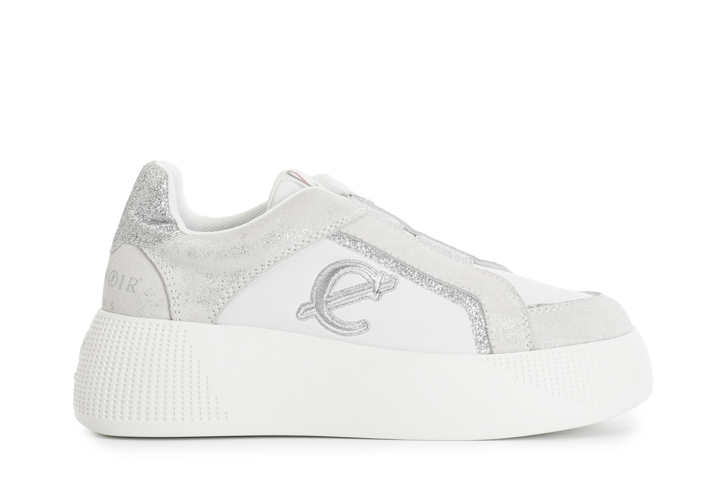 slip-on en daim lamé avec inserts à paillettes white 38