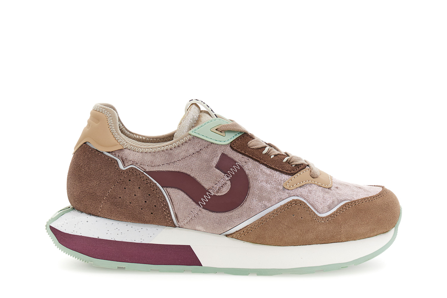 chaussures de course en velours avec empiècements en daim multi t.moro 38
