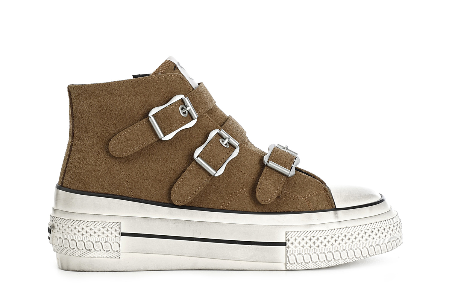 baskets femme mid 3 boucles tan 37