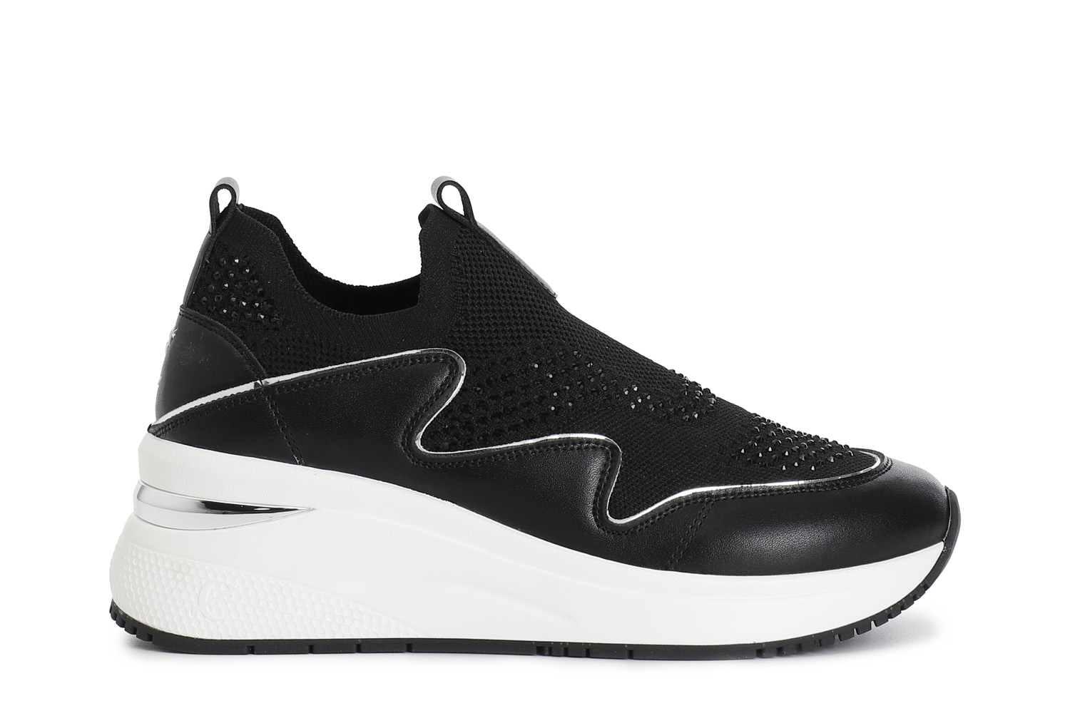 slip-on en tissu et cuir enduit black 39