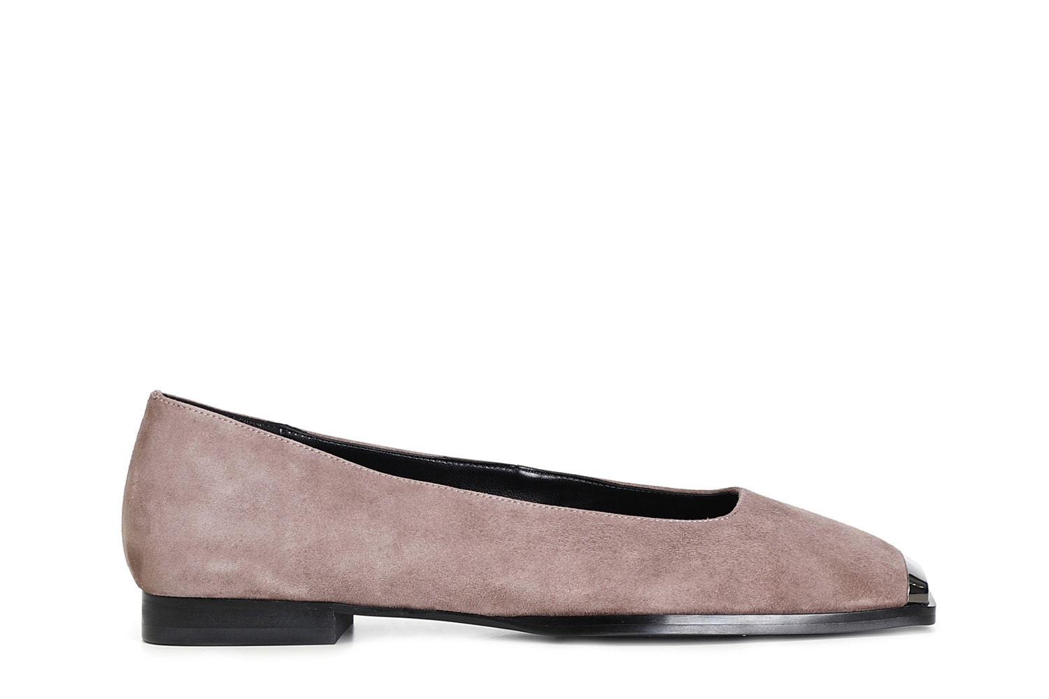 ballerines en daim avec bout en métal antique pink 37