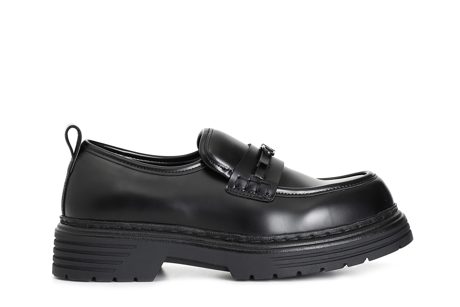 mocassin pour femme en simili cuir brossé black 38