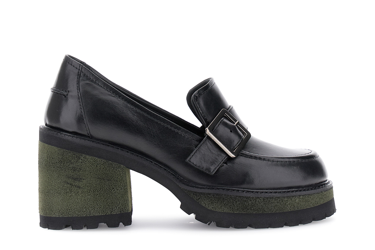 mocassins en cuir avec boucle black 38