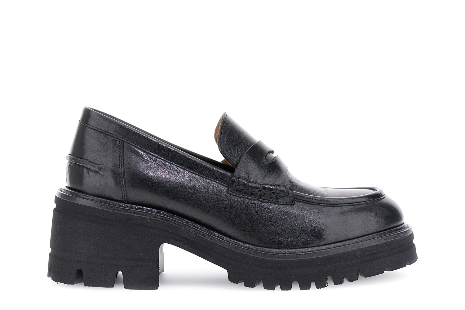 mocassins en cuir à semelle crantée black 40