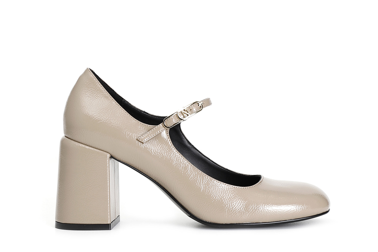 décolleté avec dentelle à boucle en cuir naplak taupe 39
