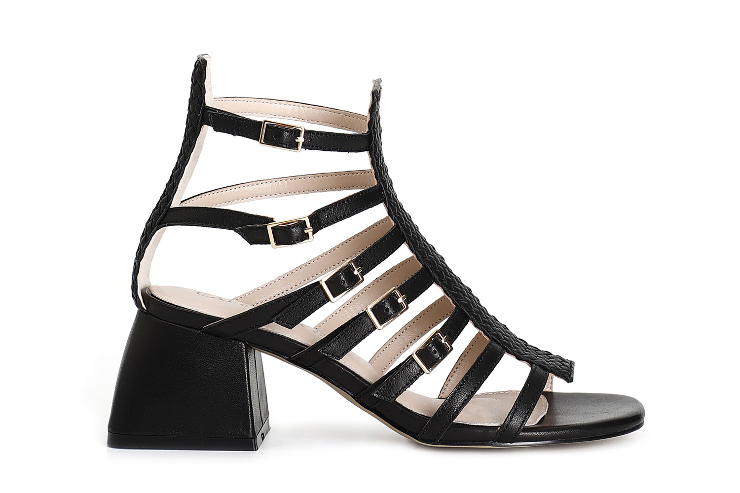 sandales à brides et tissage nappa black 38