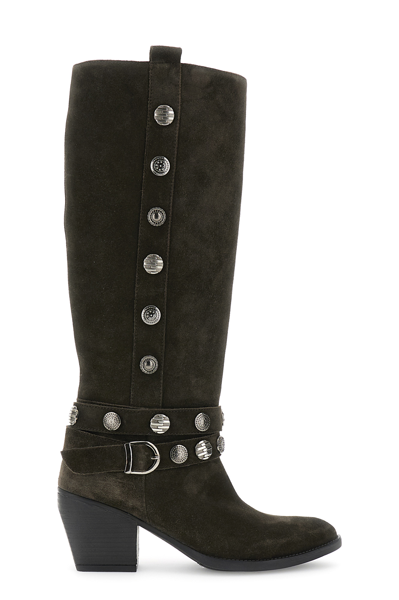 bottes en daim avec boutons décoratifs dark brown 39