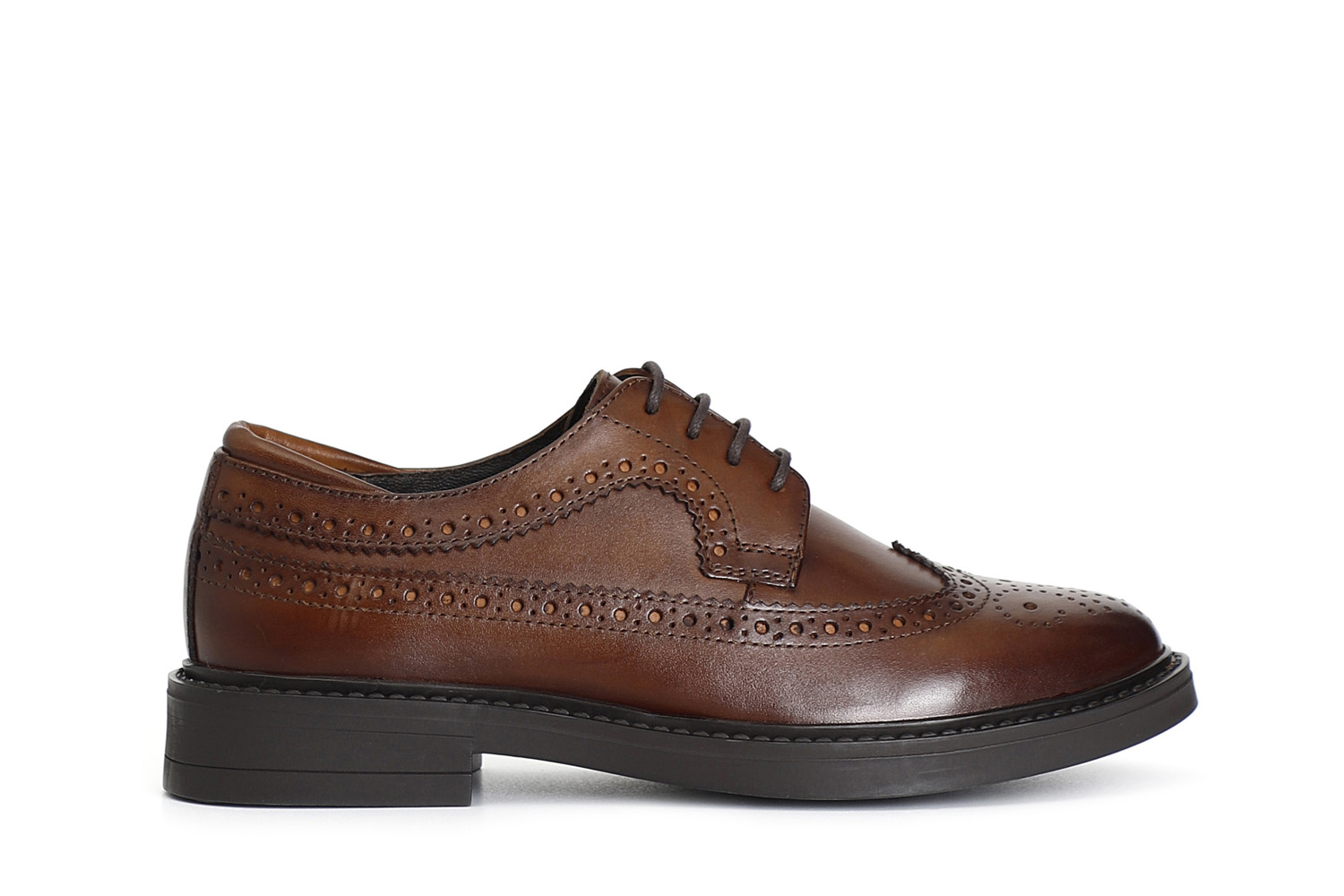 derby homme en cuir à perforations anglaises cognac 37 derby homme en cuir à perforations anglaises cognac 37