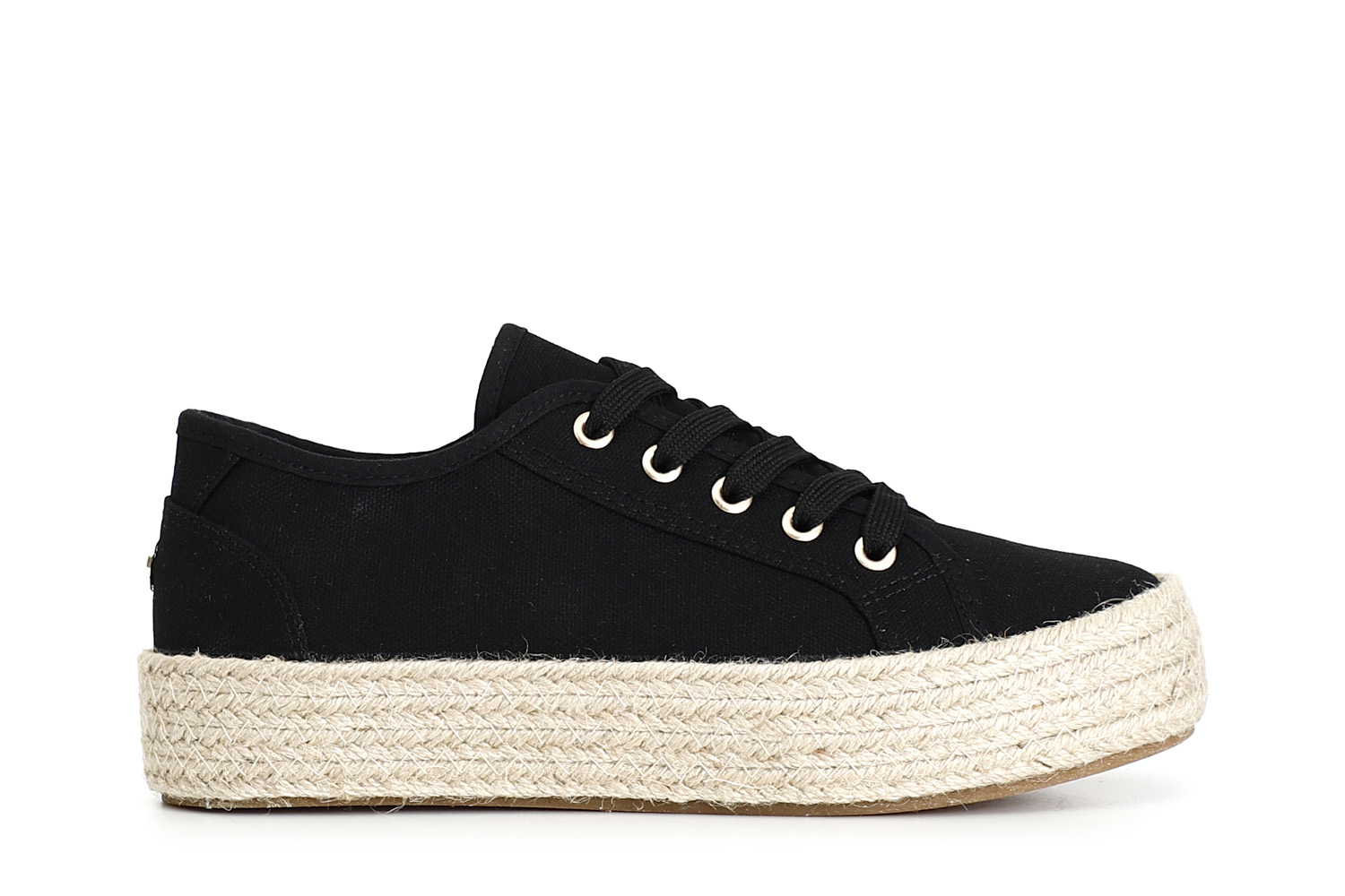 chaussure à lacets femme en tissu avec semelle en corde black 39