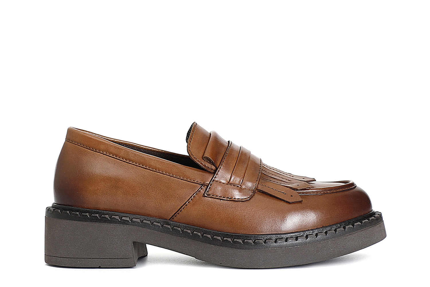 mocassin femme en cuir à franges tan 41