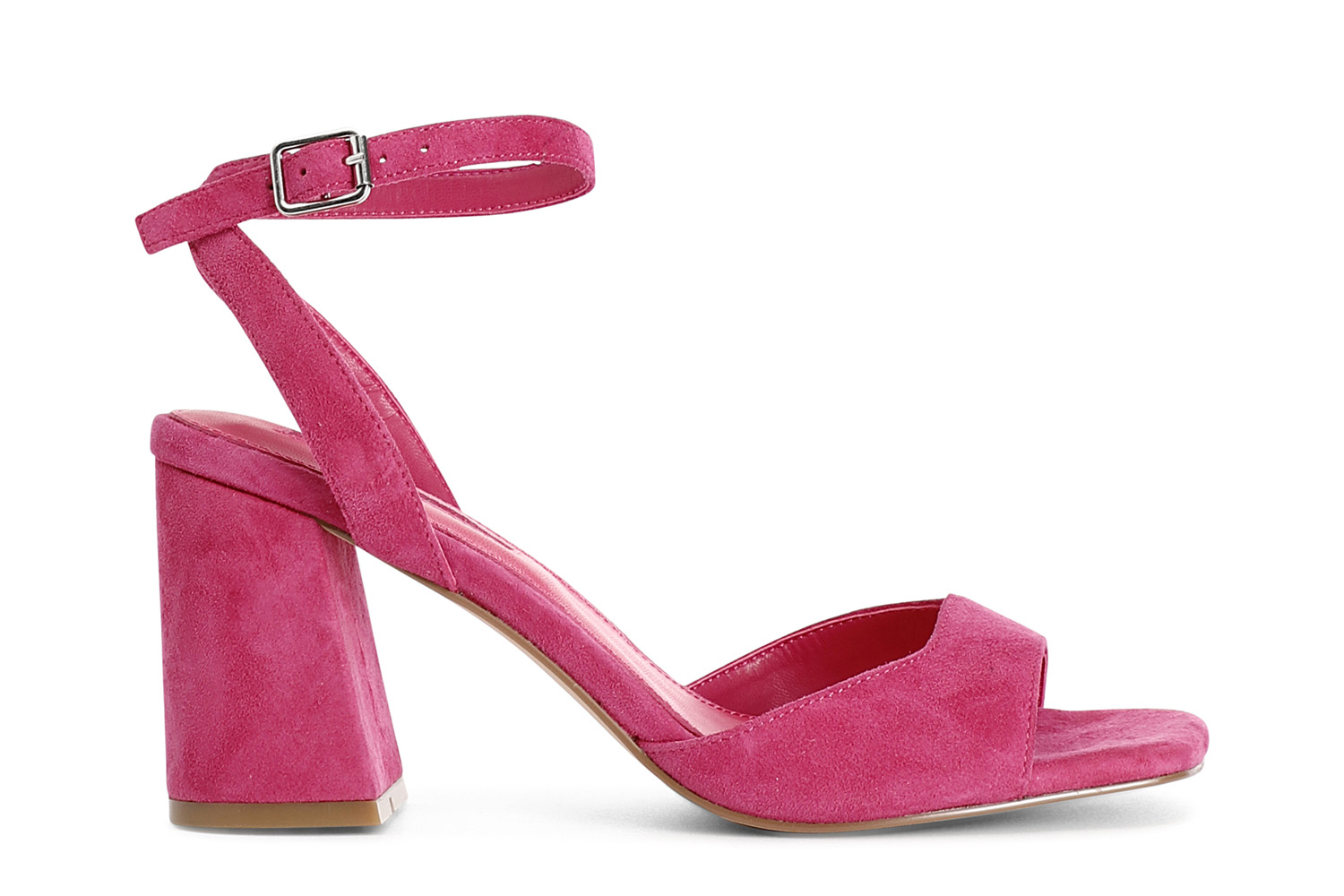 sandales en daim avec bride cheville hot pink 40