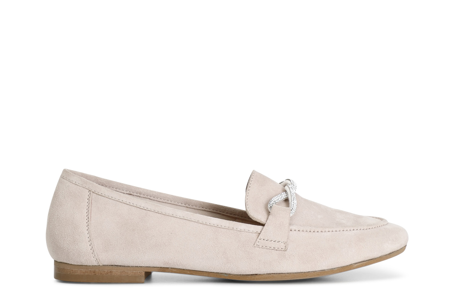 mocassins femme en daim avec petit strass nude 37