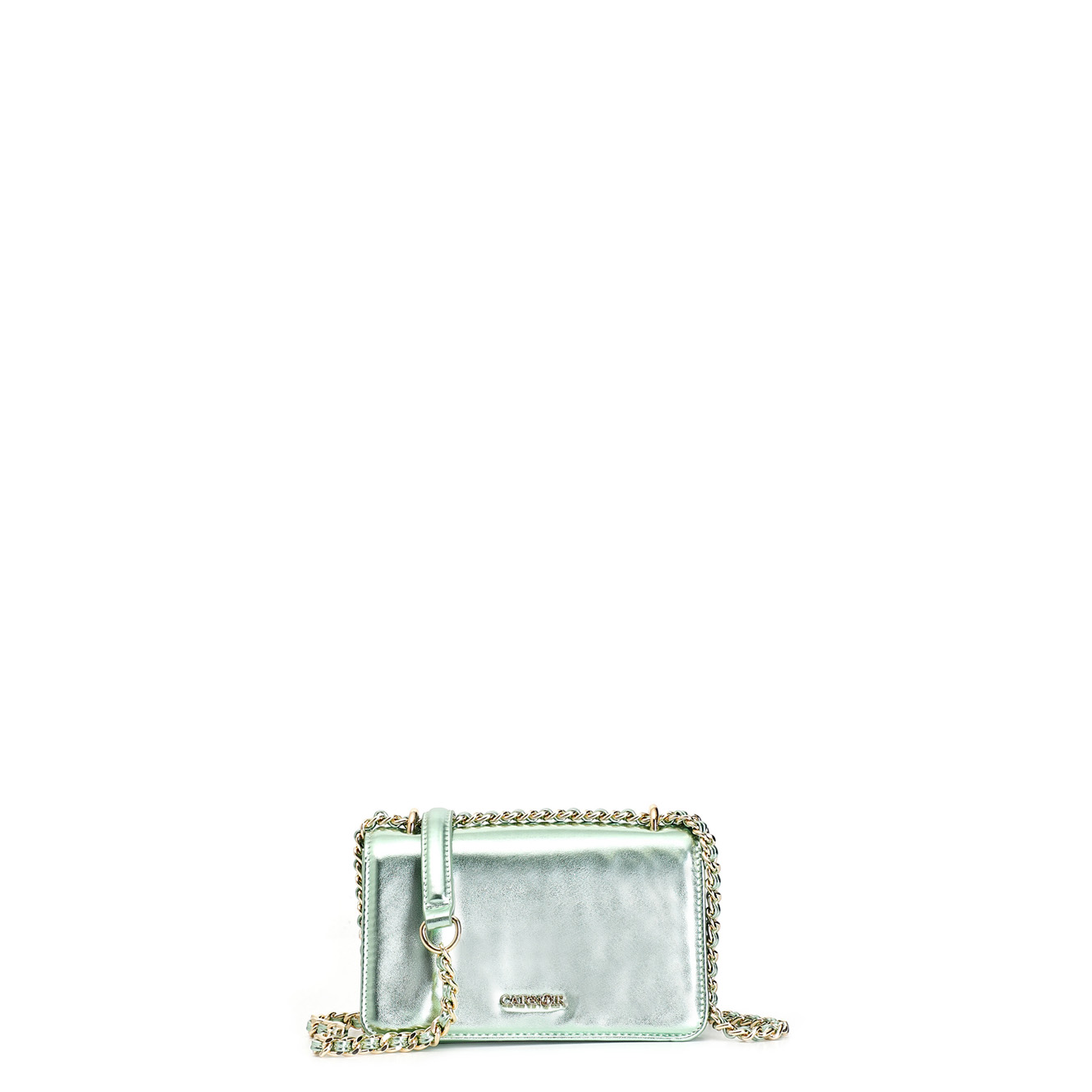 mini-sac effet métallisé à rabat green taglia unica