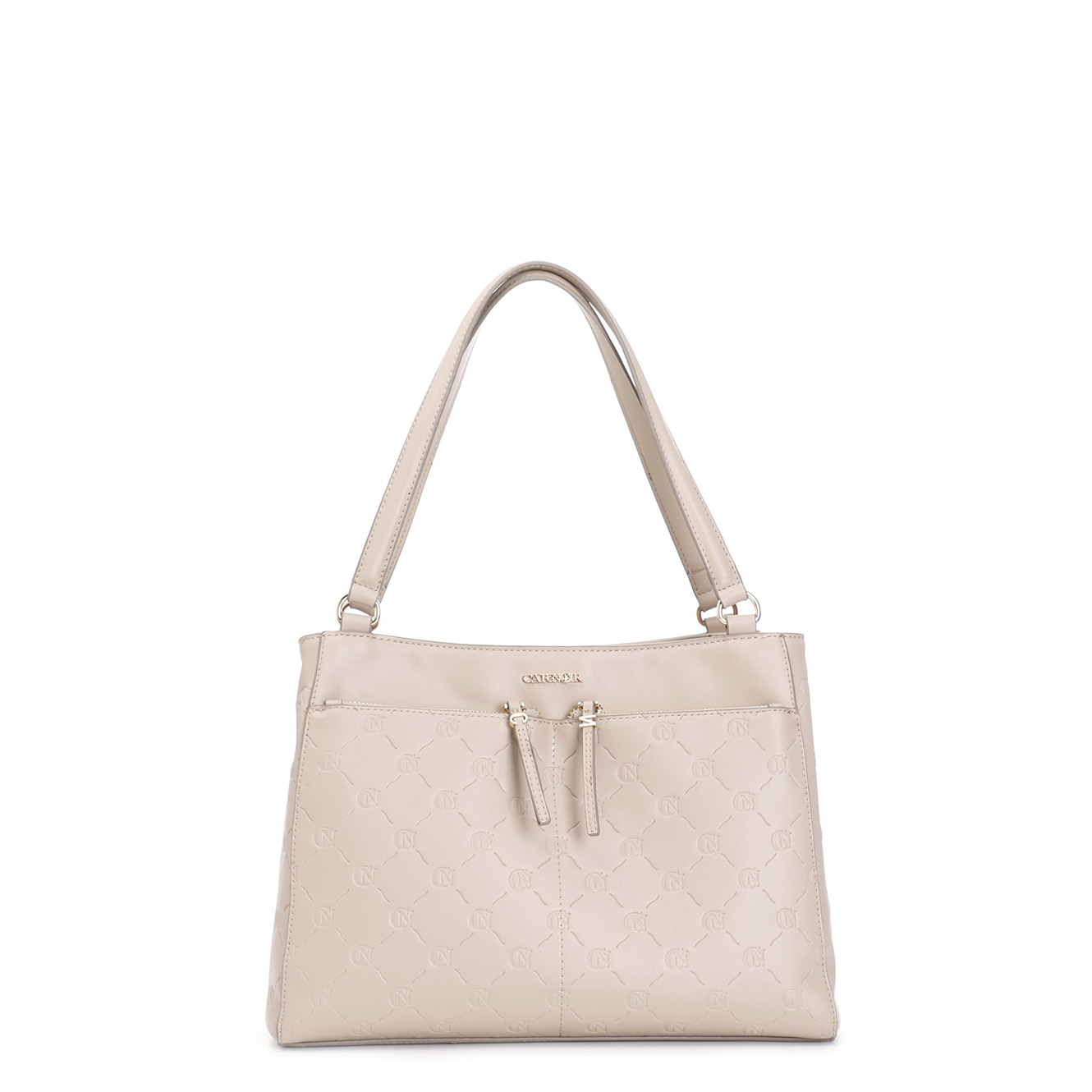 sac shopping avec poches avec logo imprimé all-over en relief tortora taglia unica