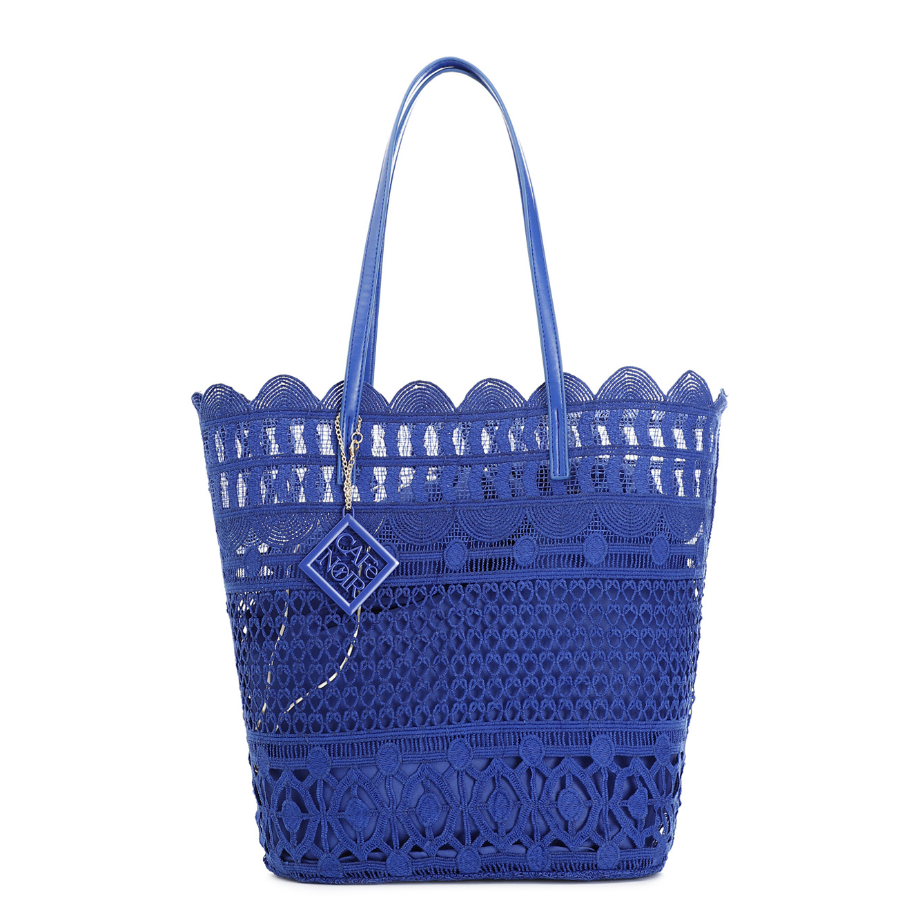 cabas dentelle avec breloque blue taglia unica