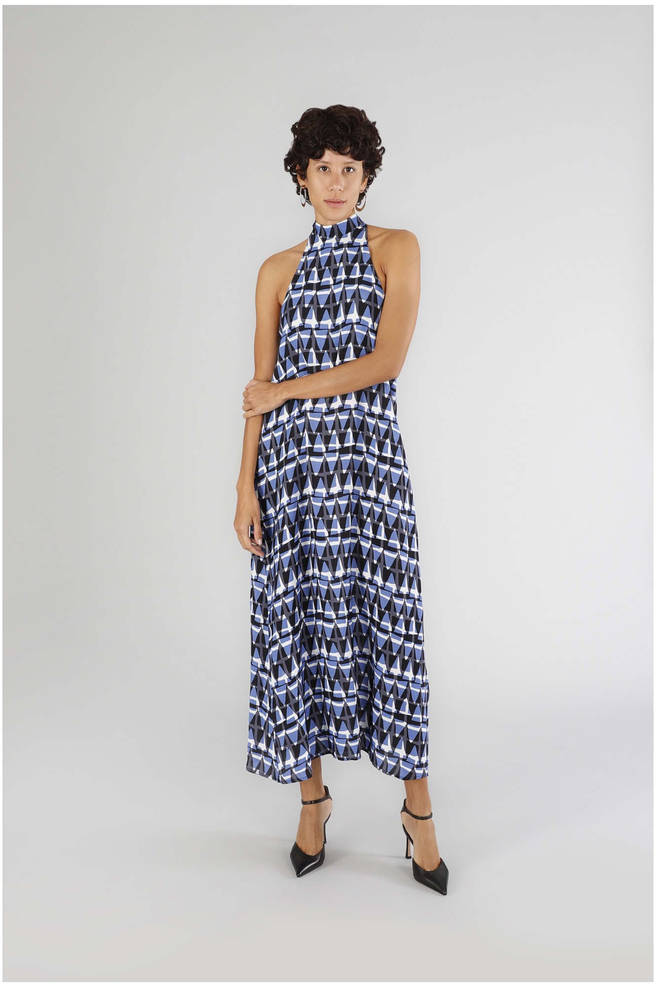 robe à décolleté américain en marocain imprimé ethnic m