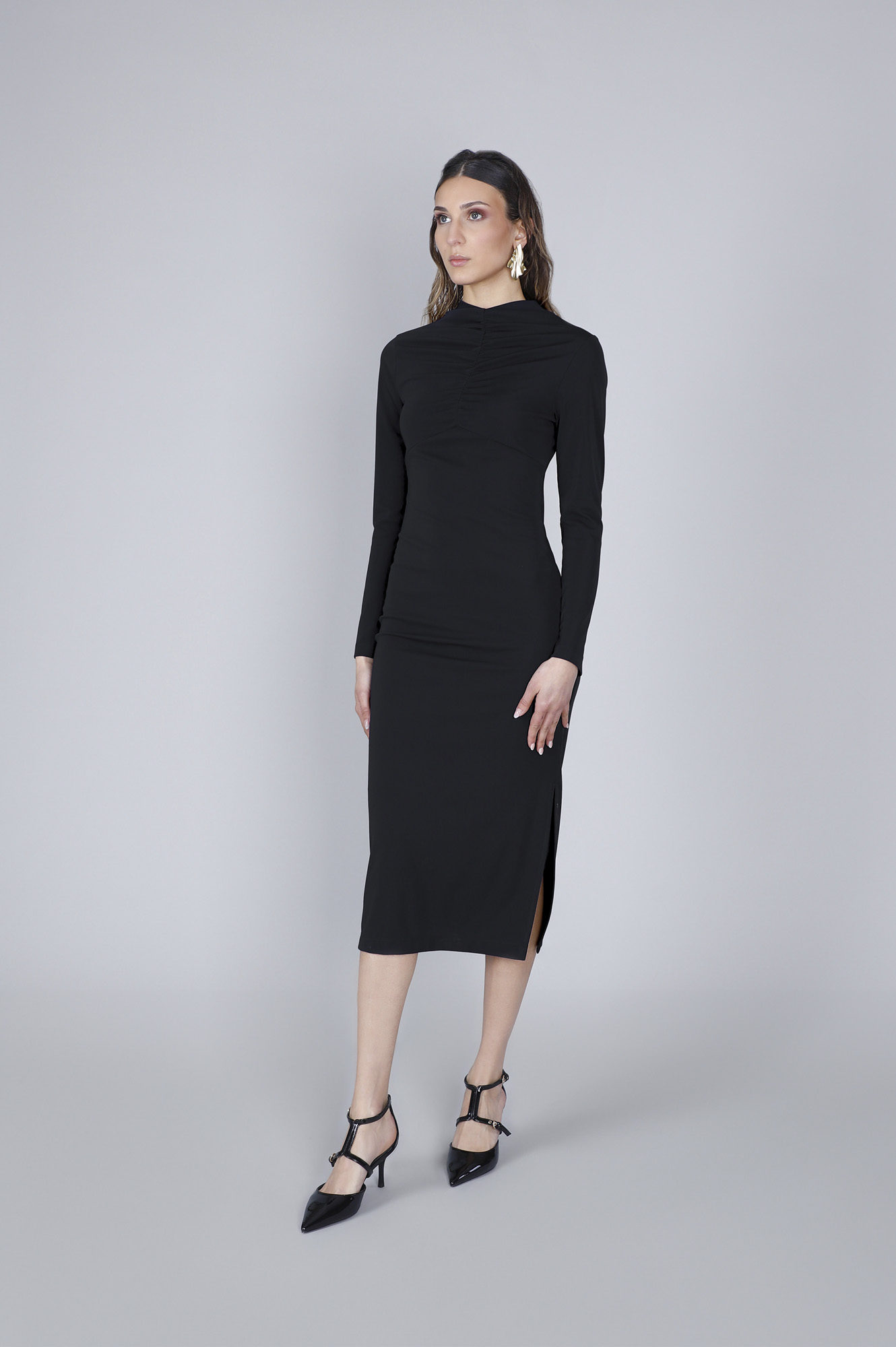 robe à volants sur le devant black s robe à volants sur le devant black s