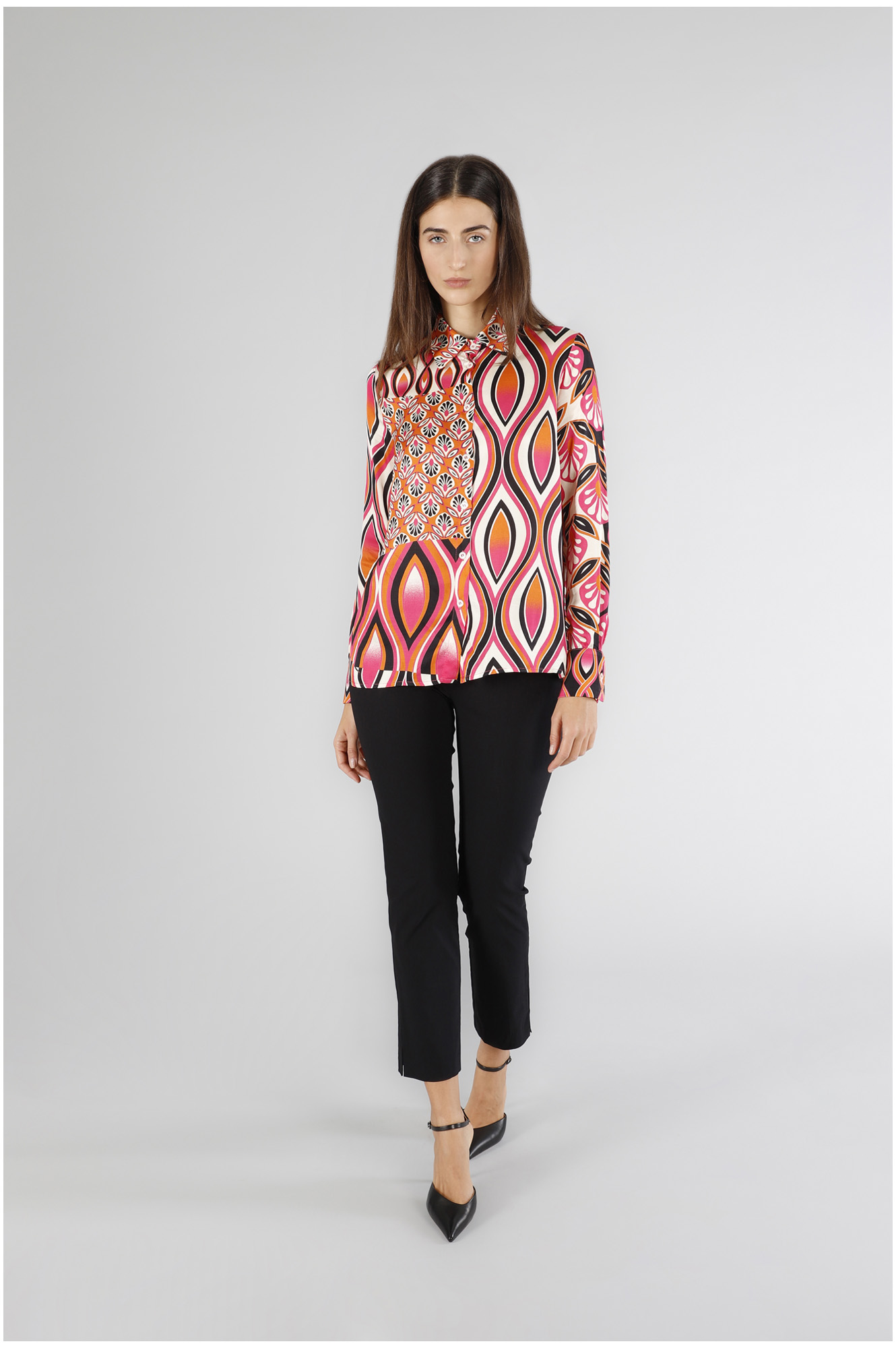 chemise en satin imprimé multicolored scarf xl