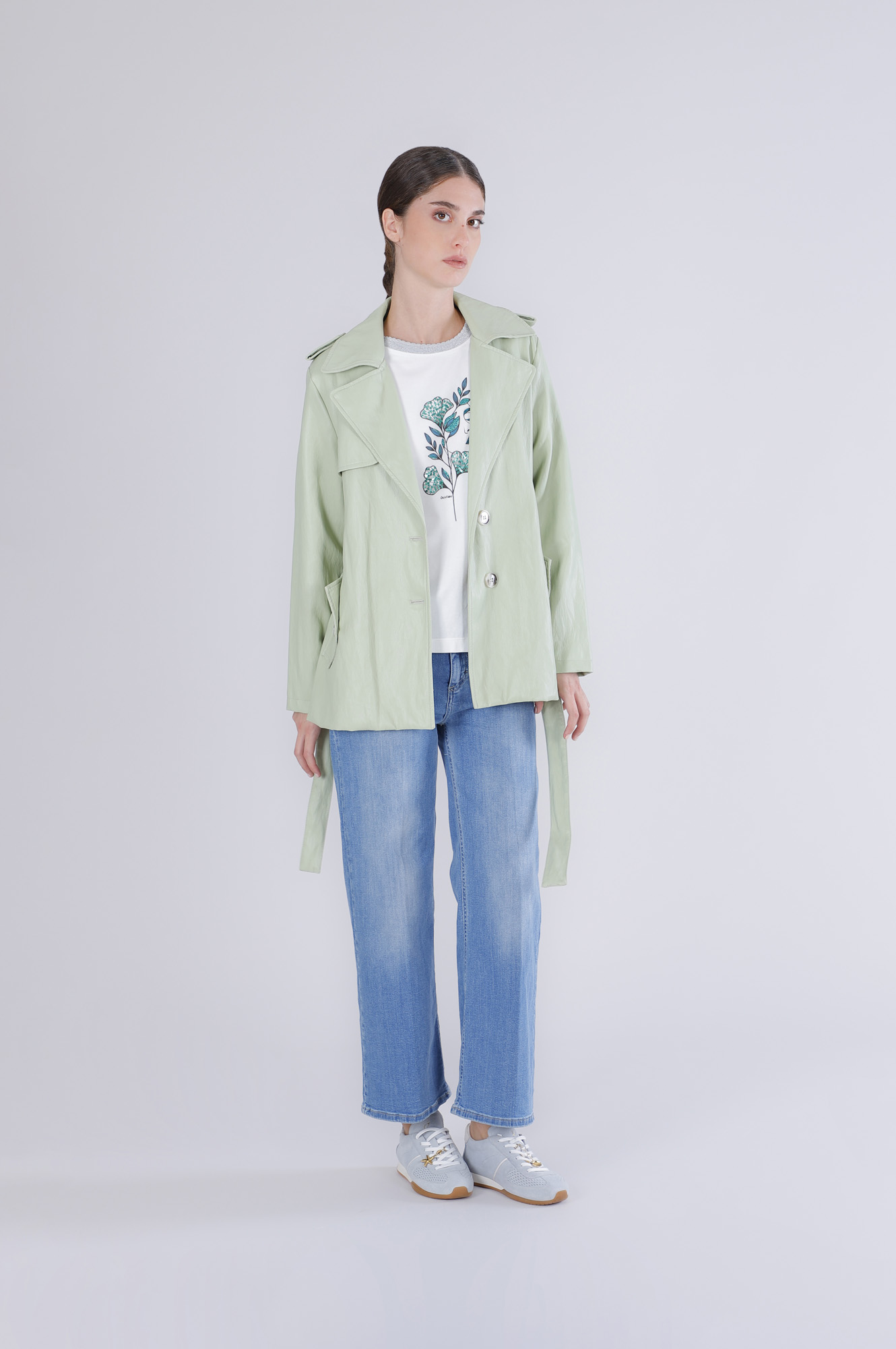trench-coat en similicuir mint 46