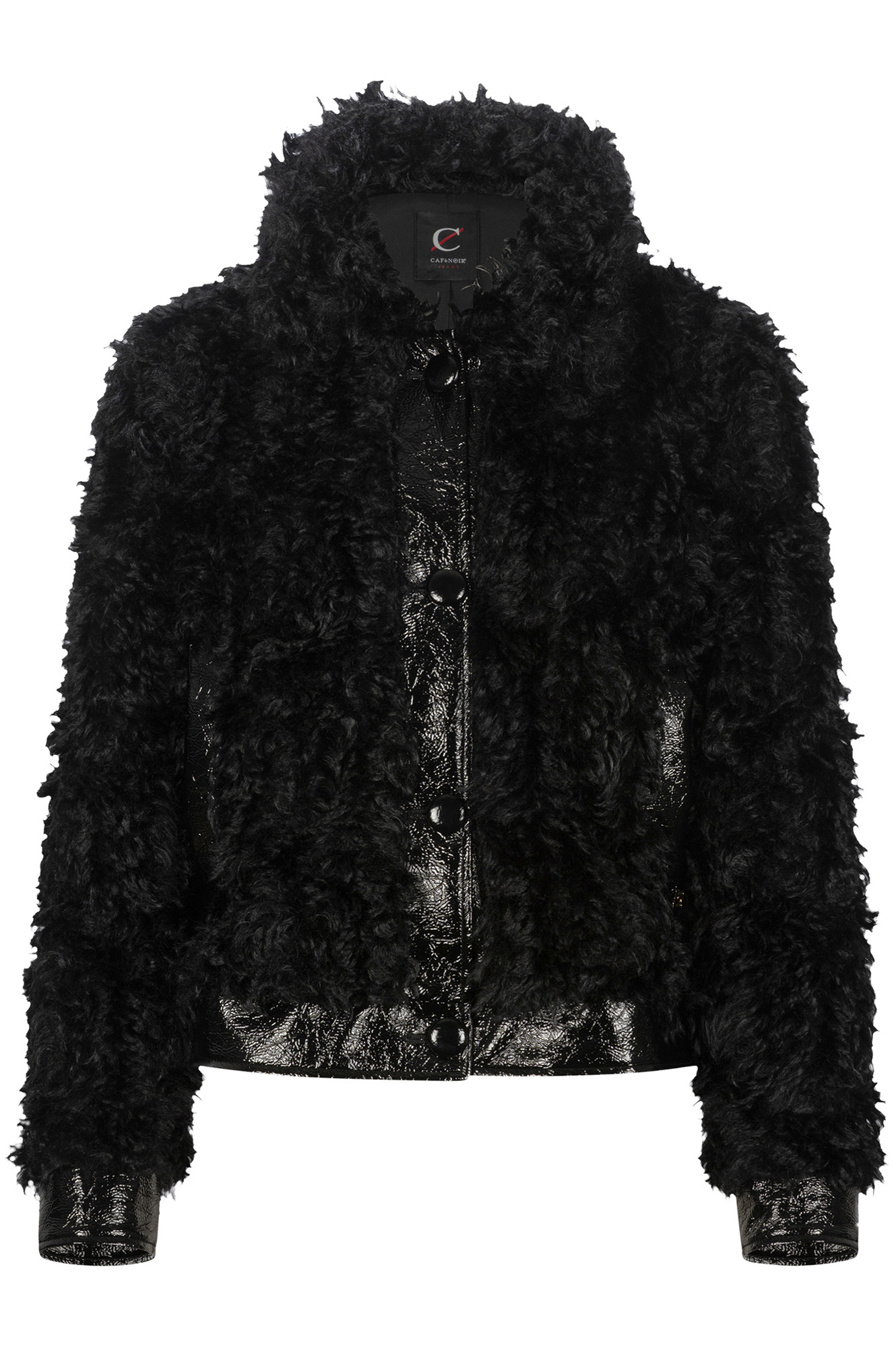 blouson effet fourrure bouclée black 40