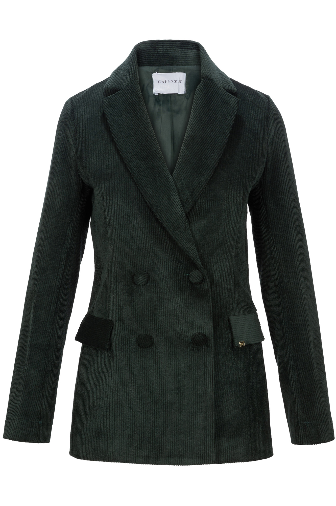 veste croisée en velours côtelé forest green 44