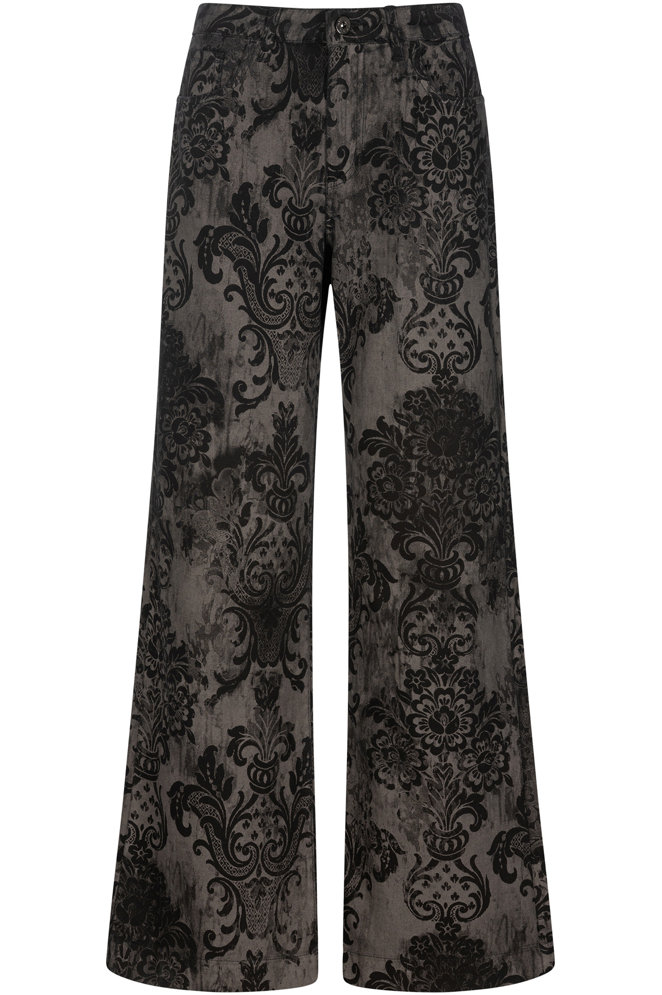 jean denim palazzo imprimé damassé black damask 26