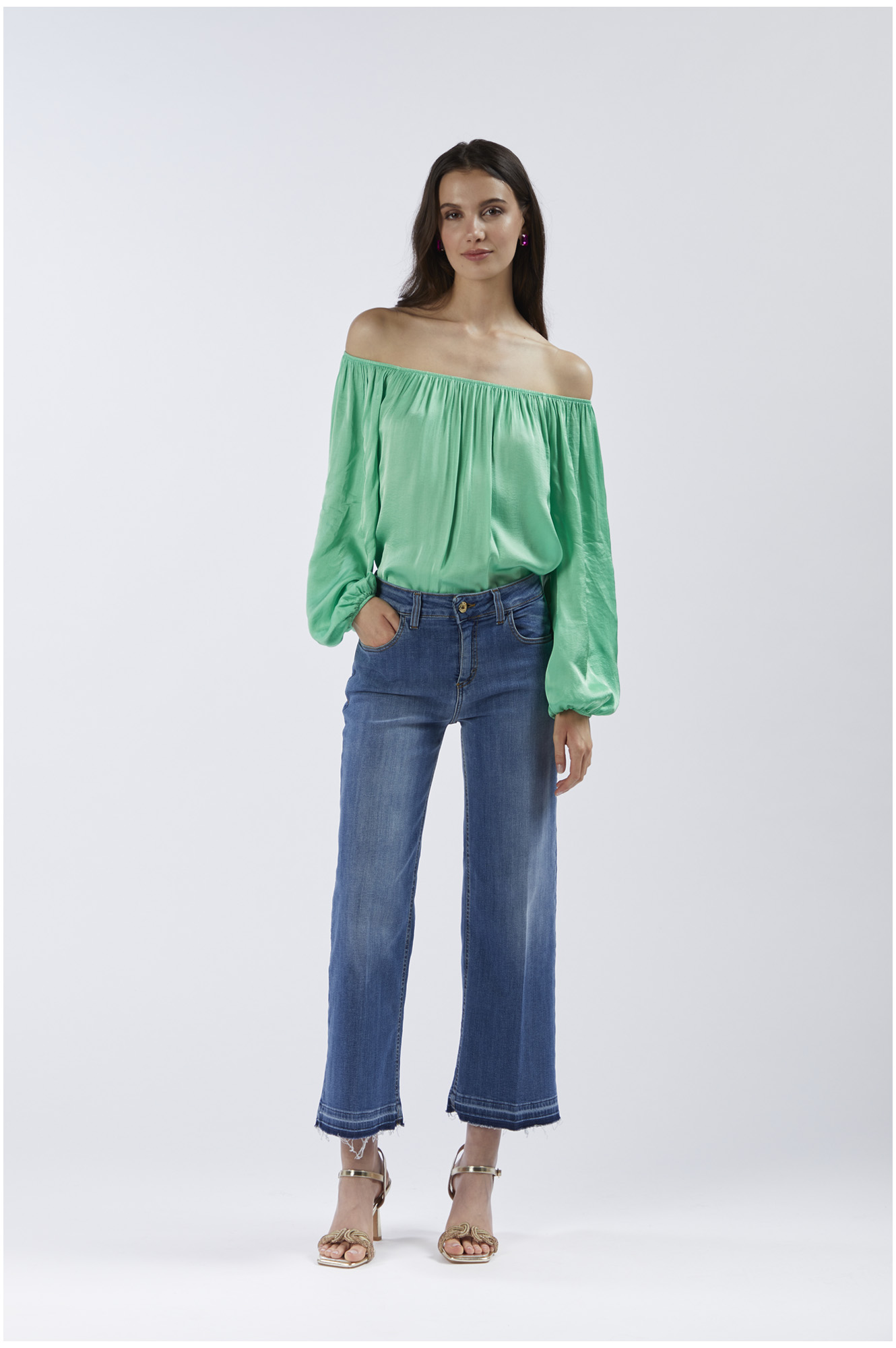 jean denim jupe culotte super stretch medium blue 26