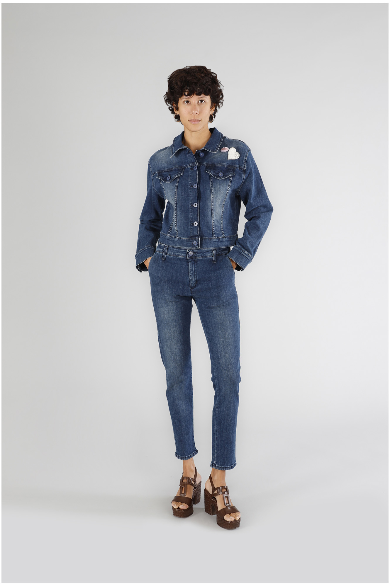 jean en denim style cigarette medium darck blu 32