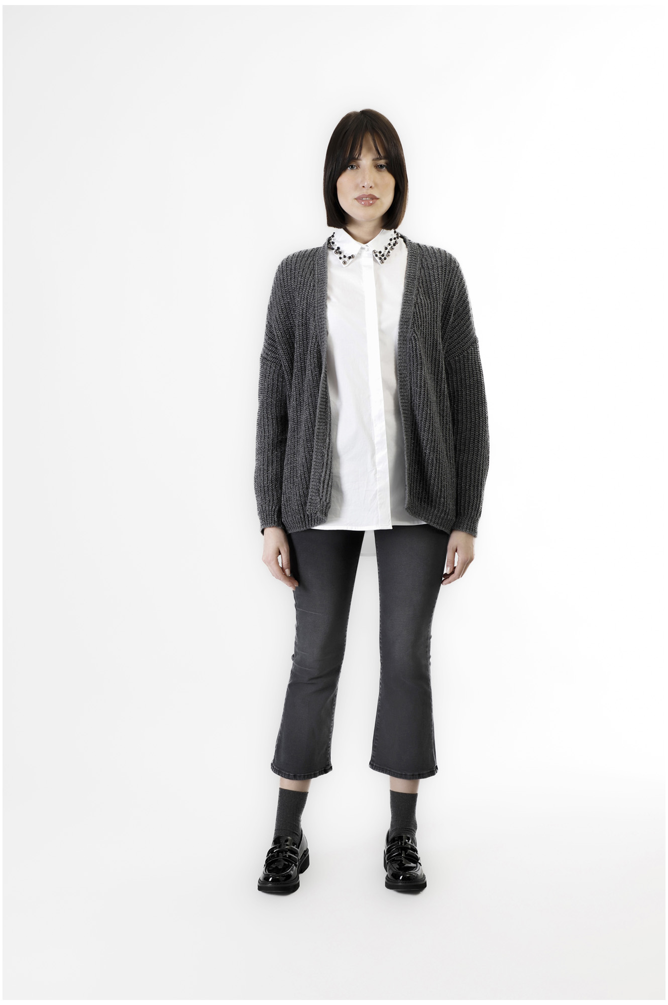 cardigan ouvert avec lurex smoke xl