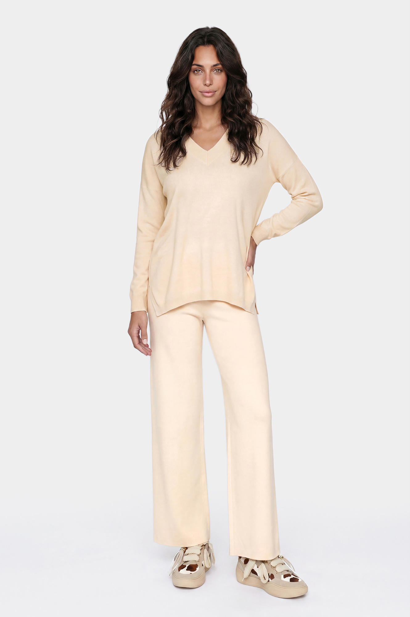 pull oversize col v cream m pull oversize col v cream m