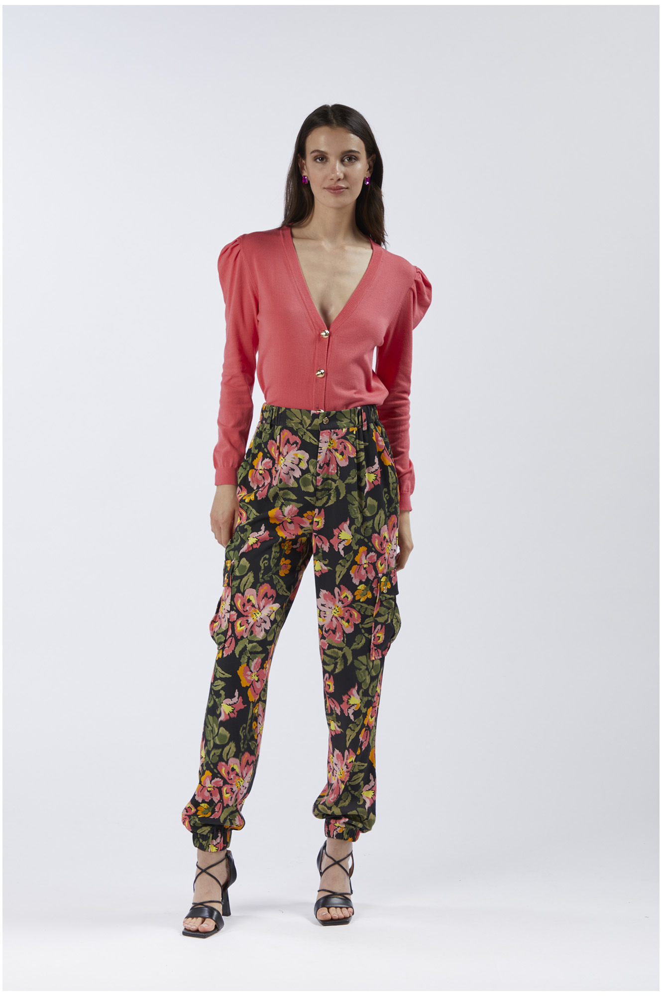 pantalon cargo en tissu imprimé jungle flower xs pantalon cargo en tissu imprimé jungle flower xs