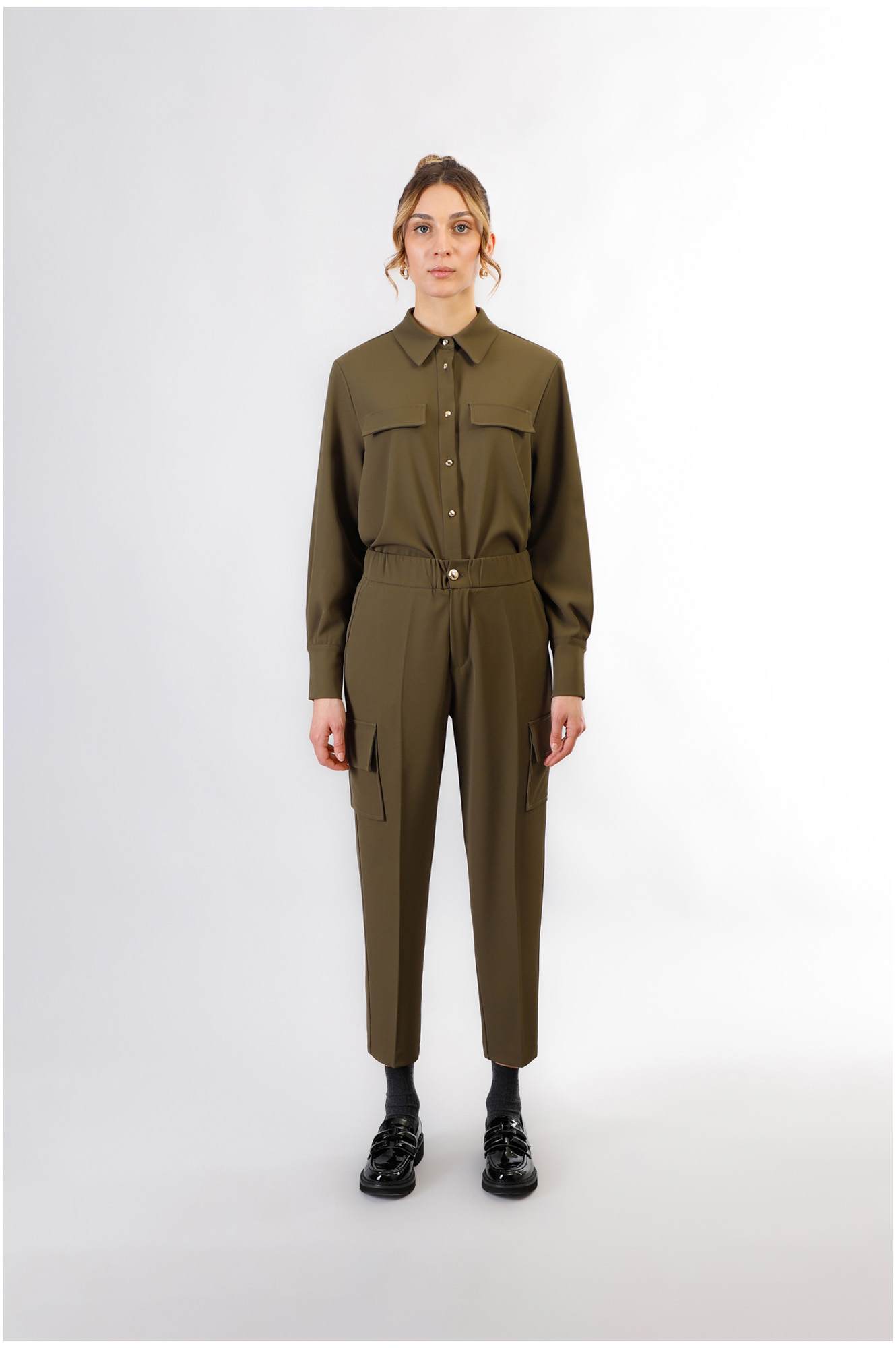 pantalon cargo avec taille élastique mud 46