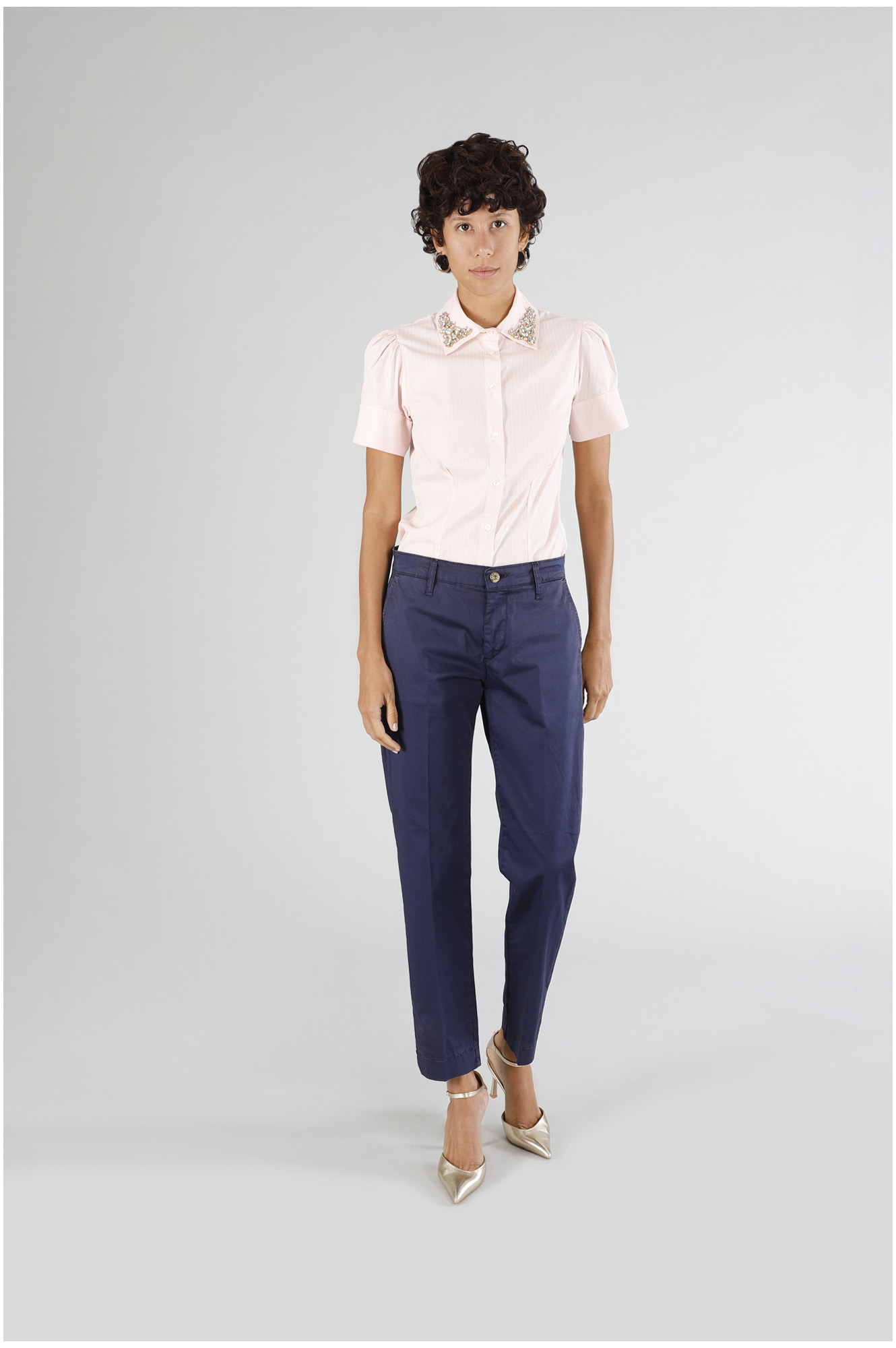 pantalon cigarette teint en pièce navy 32 pantalon cigarette teint en pièce navy 32