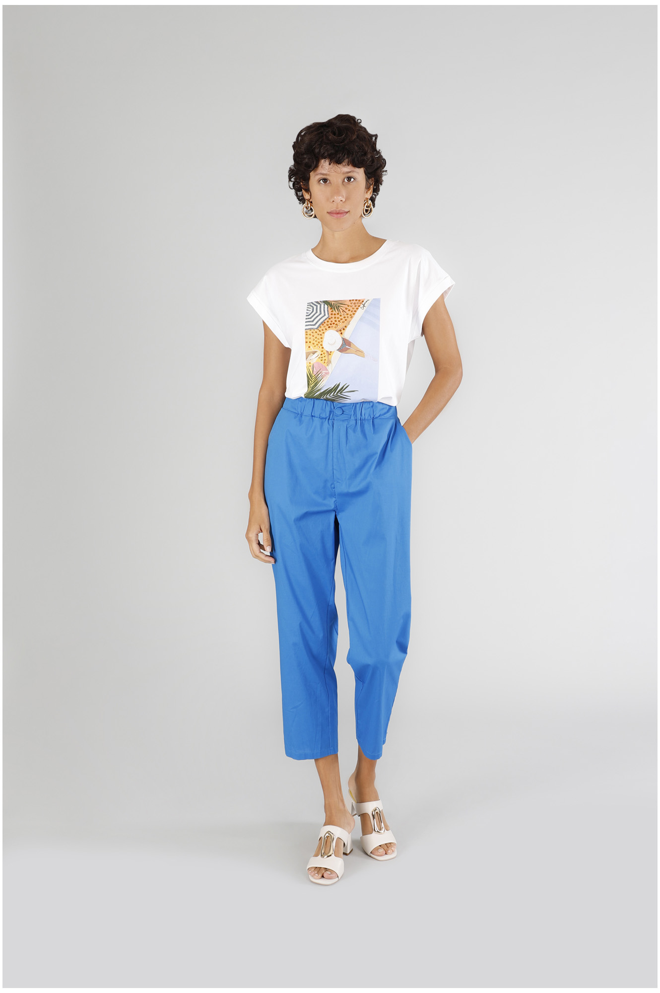 pantalon en popeline bluette s