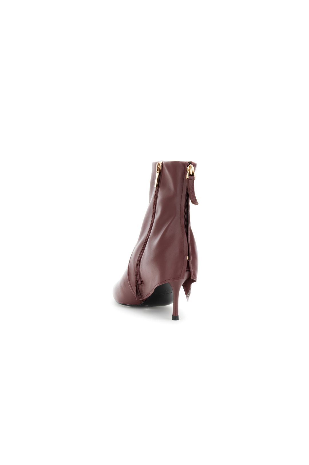 Bottines à Revers En Cuir Artisanal - Couleur Bordeaux Et Noir - Taille 38 - Occasion TBE
