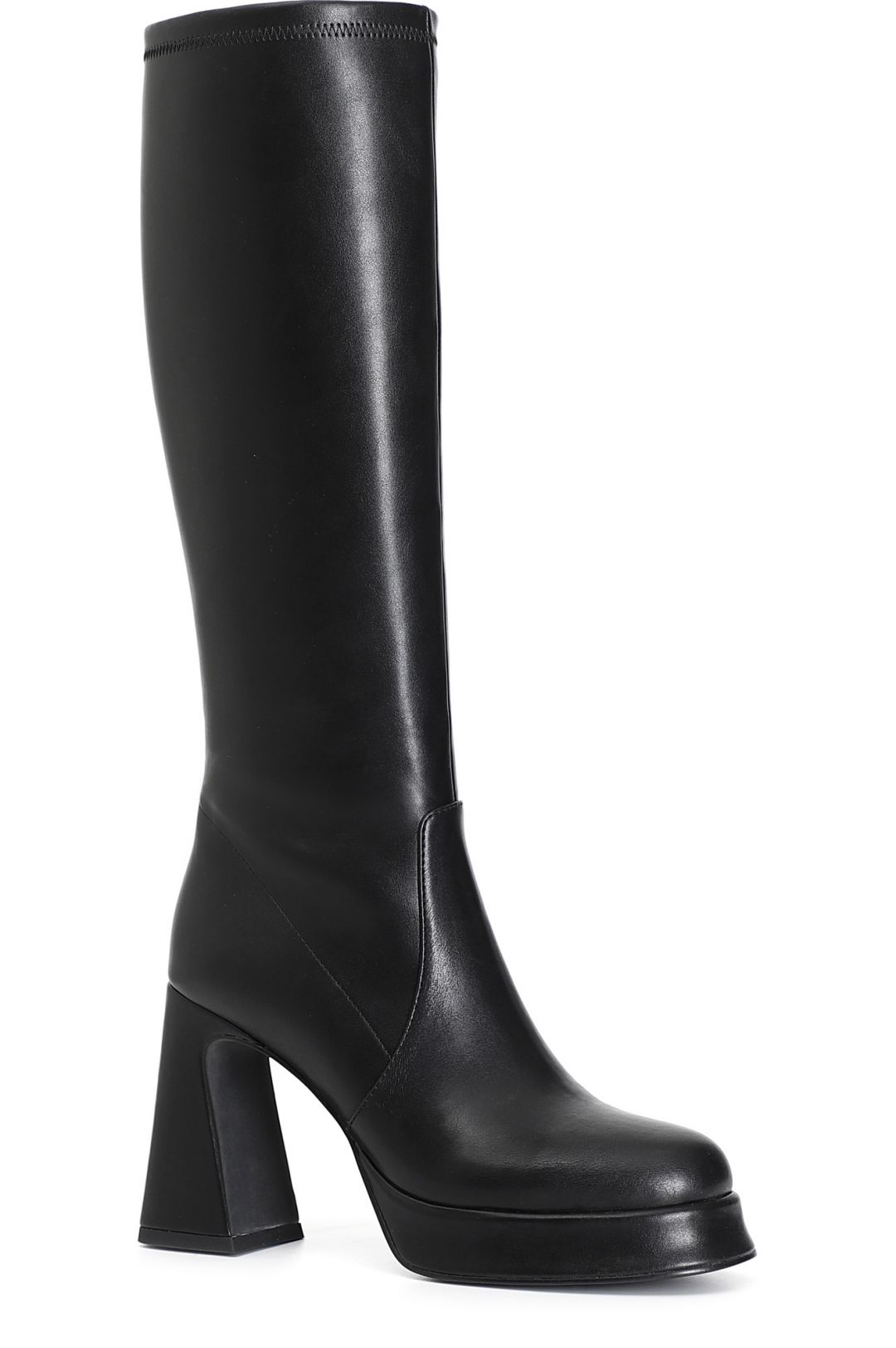 Bottes stretch en similicuir pour femme