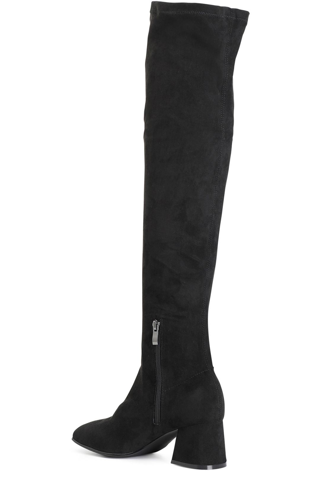 Bottes Hautes Jusqu'aux Genoux En Simili Cuir Noir, Taille UK 5 - Neuves Avec Petits Défauts