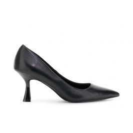 decolletés dos ouvert en cuir verni noir