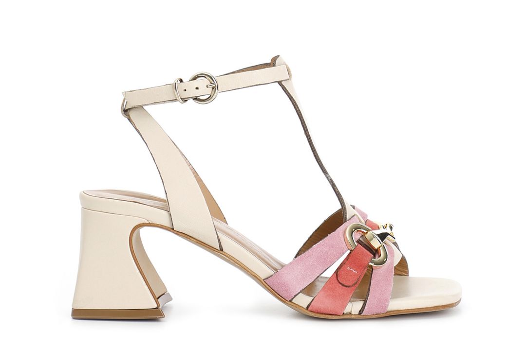 sandales « t » avec accessoire multi beige
