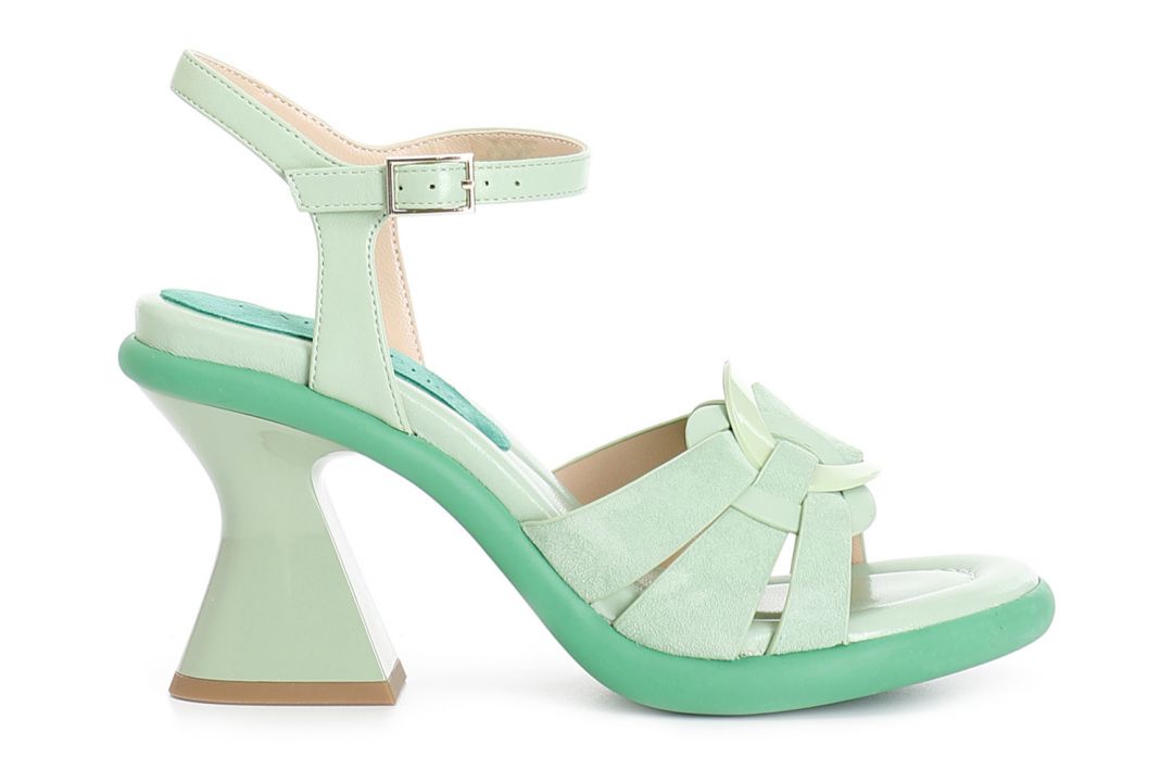 sandales gilda en cuir avec accessoire anneau green