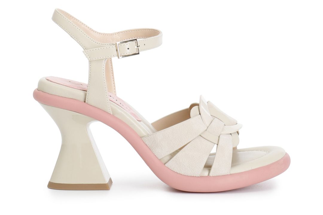 sandales gilda en cuir avec accessoire anneau sand