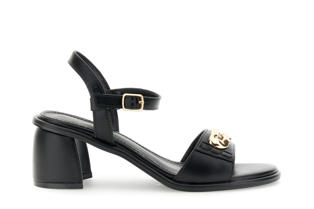 sandales gilda effet cuir avec accessoires black