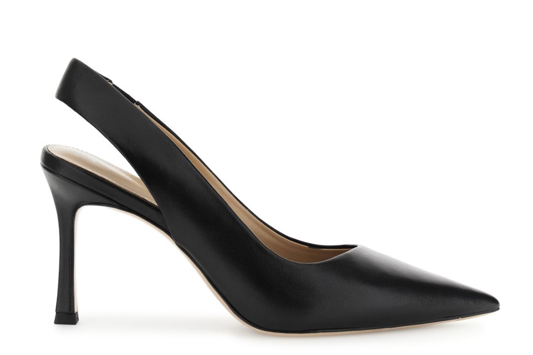 escarpins en cuir ouverts à l'arrière black