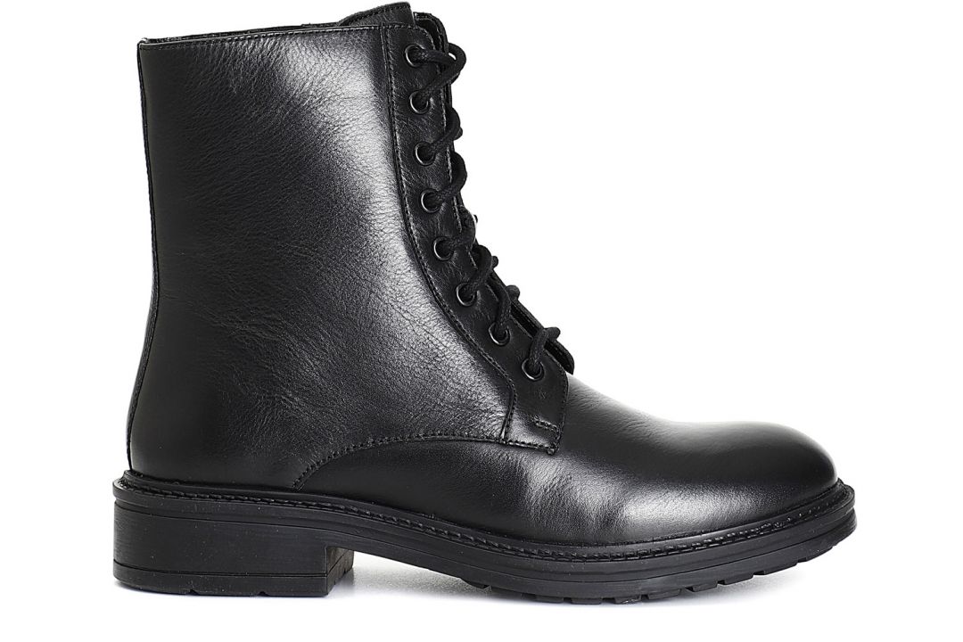 bottine femme à lacets en cuir black