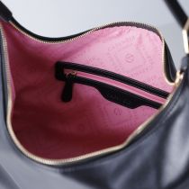 Sac à Bandoulière Femme CAFèNOIR Noir Avec Franges Et Logo Métal - Similicuir, Poche Intérieure Zippée